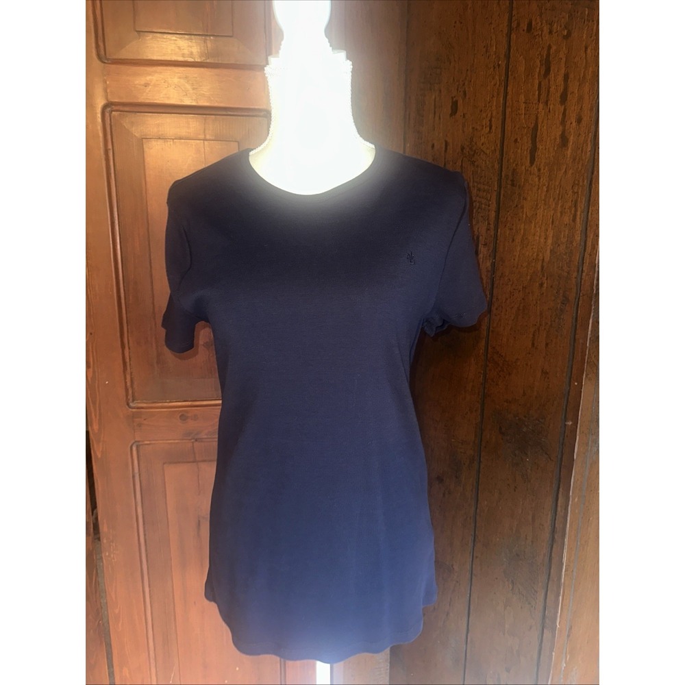 Womens Lauren Ralph Lauren  Crew Neck‎ Cotton Tee, Navy, Size XL EUC
